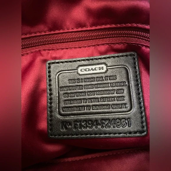 Coach Black and Burgundy Quilted Shoulder Bag - Picture 8 of 10